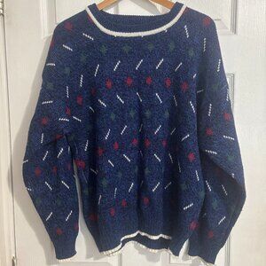 Hennessy by Van Heusen Blue Patterned Pullover Sweater for Men